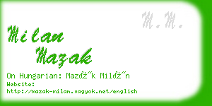 milan mazak business card